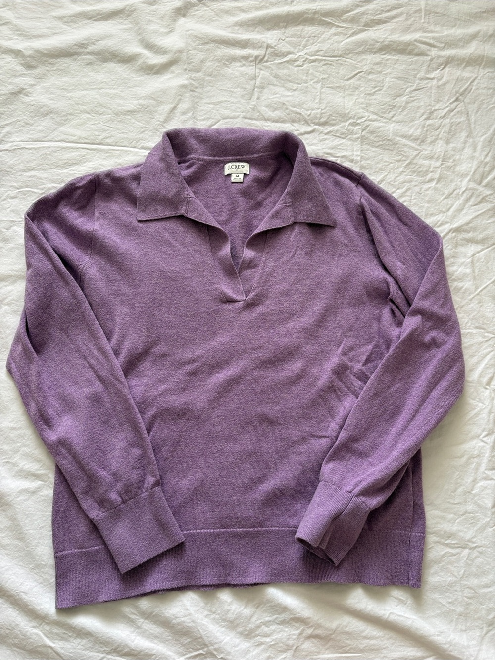 J. Crew Lavender Polo-Neck Long Sleeve Sweater